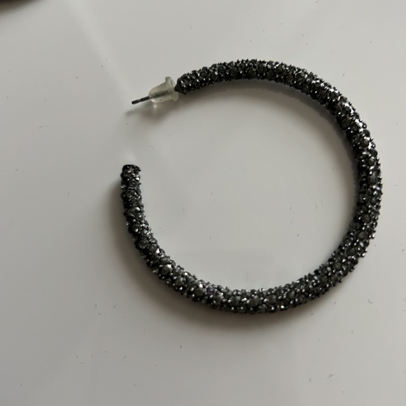 Bcbg sparkly black hoops - Picture 7 of 10